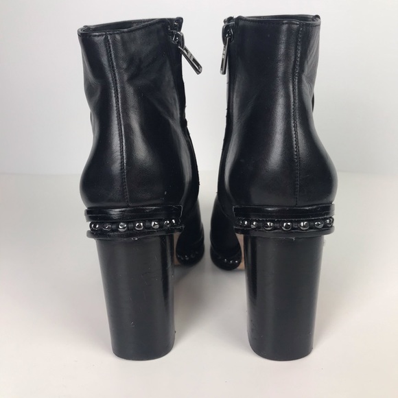 Coach Booties Justina Block Chunky Heel Studded - Picture 5 of 7